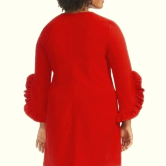 HILARY RADLEY for Katherine Barclay red Flutter sleeve sz M - Picture 5 of 12